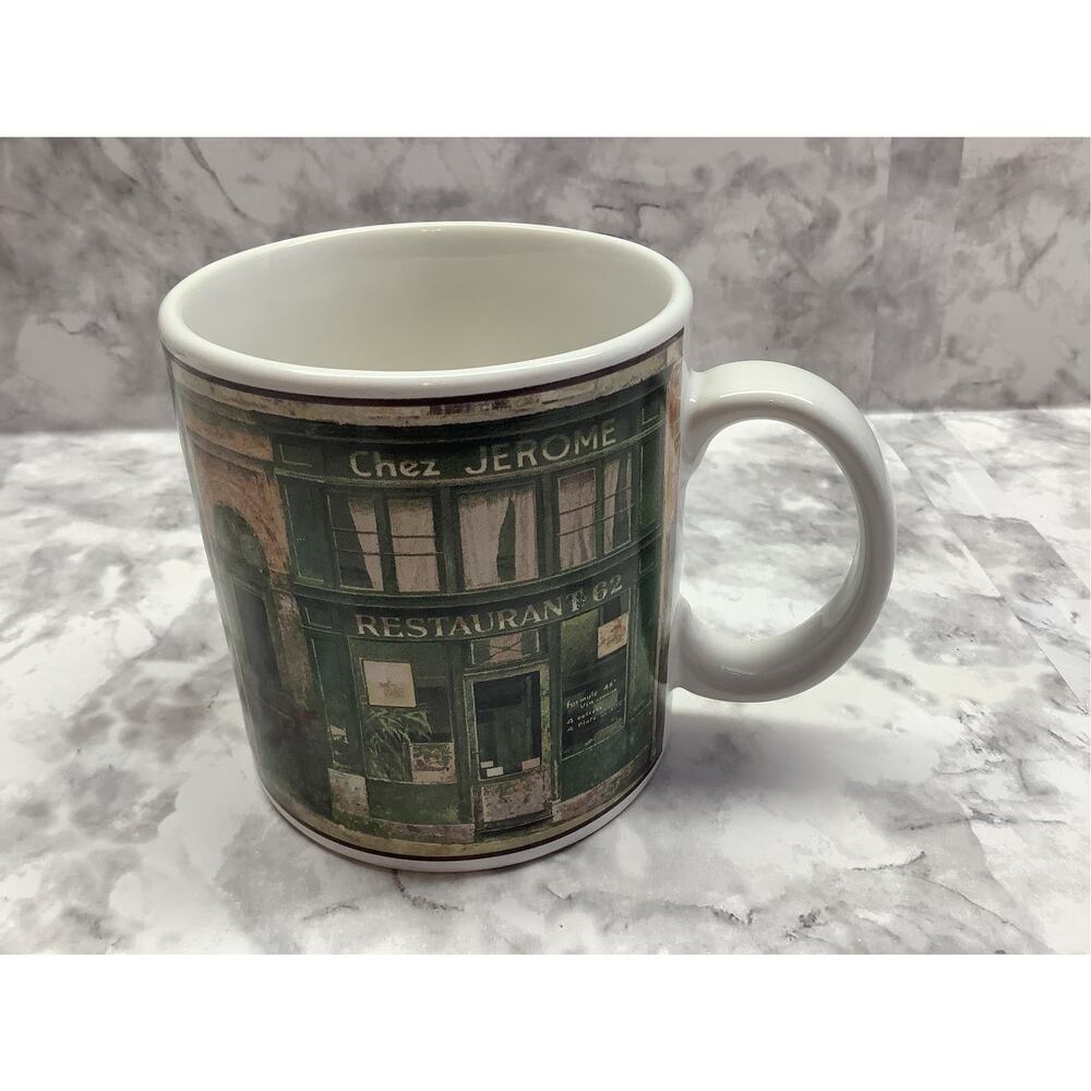 Sakura Storefronts "Chez Jerome" Ceramic Coffee Mug - French Restaurant Design